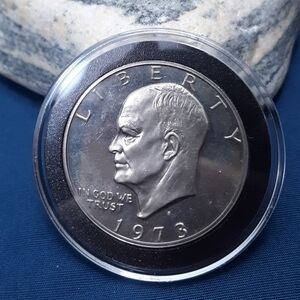 Silver Proof 1973 S Eisenhower Clad United States Presidential Dollar Coin